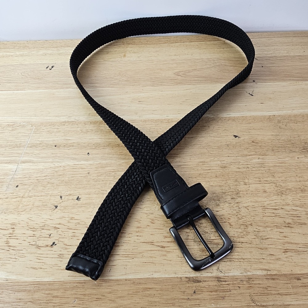 NIKE‎ Mens SWOOSH Golf G-Flex Black Weave Stretch Woven Belt Size 42-46